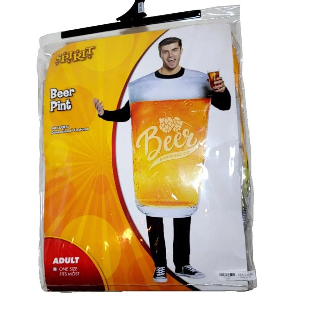 Spirit Beer Pint Adult Costume OS Fits Most Halloween Party Funny Costume Fun